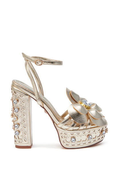 Chunky Platform Embellished Heels