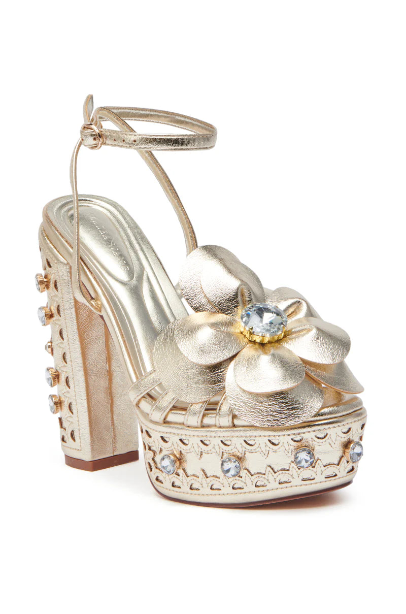 Chunky Platform Embellished Heels