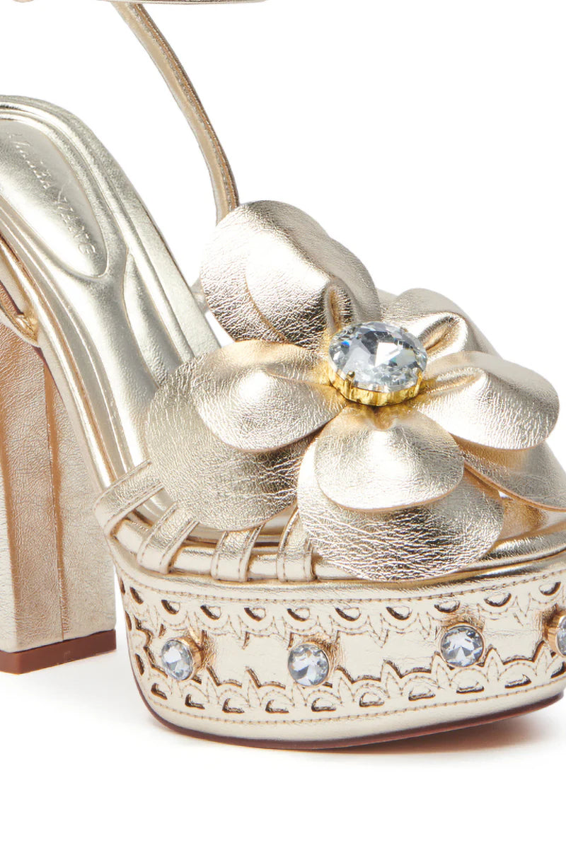 Chunky Platform Embellished Heels