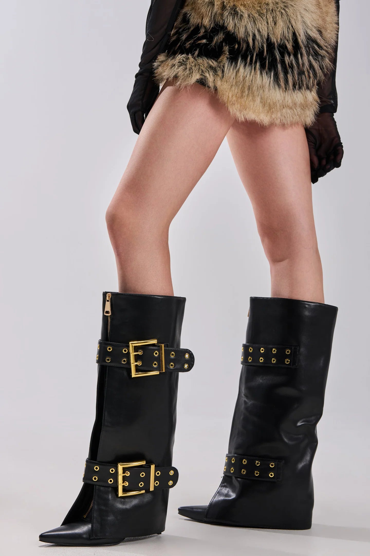 EMBELLISHED STILETTO HARDWARE BOOTS