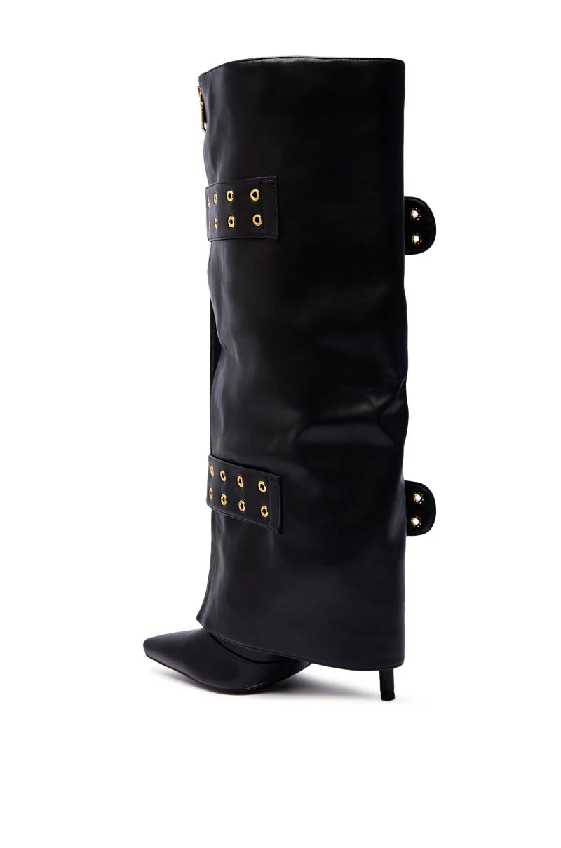 EMBELLISHED STILETTO HARDWARE BOOTS