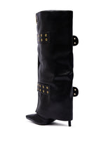 EMBELLISHED STILETTO HARDWARE BOOTS