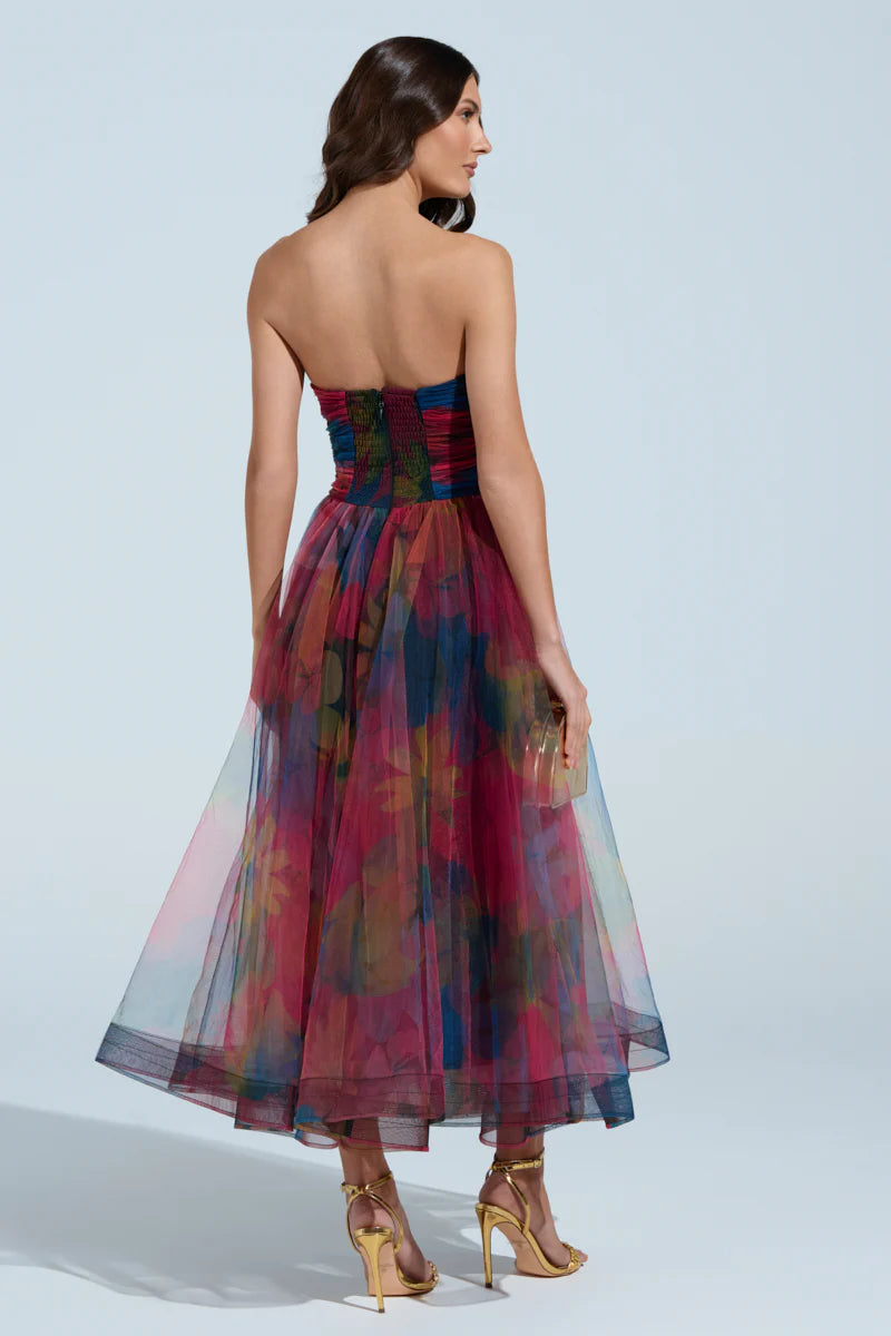 Floral Strapless Maxi Dress