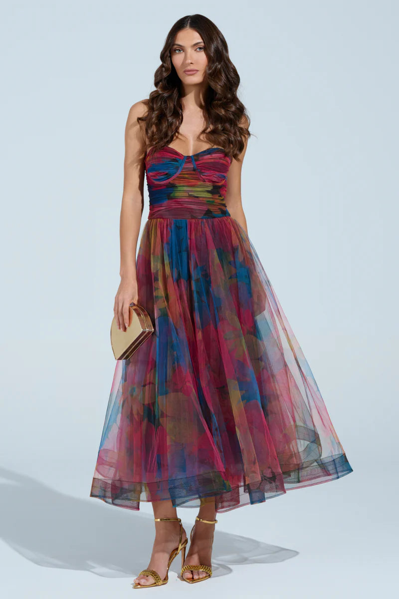 Floral Strapless Maxi Dress