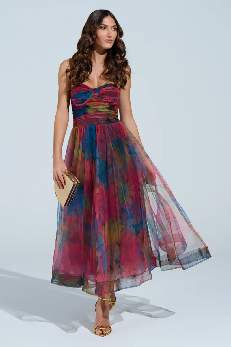 Floral Strapless Maxi Dress
