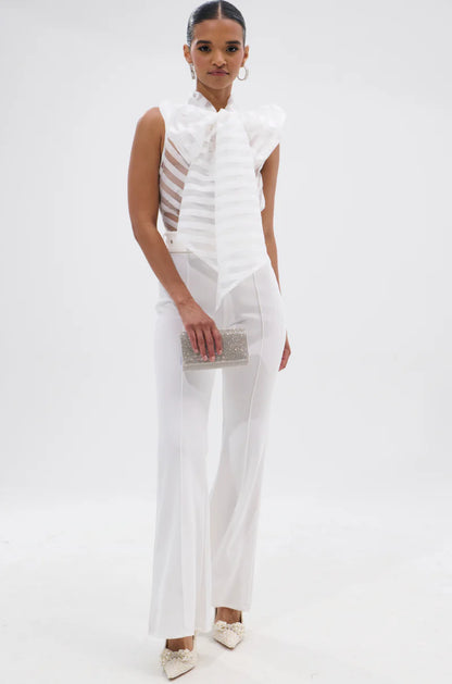 Pop Bow Tie Stripe Jumpsuit