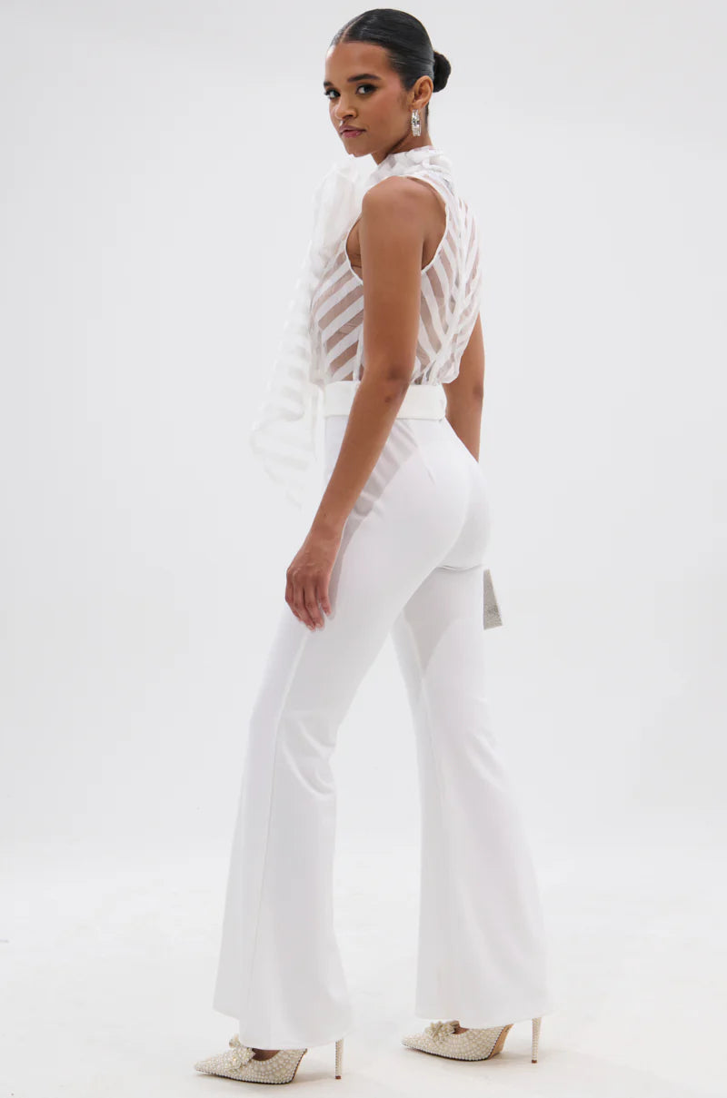 Pop Bow Tie Stripe Jumpsuit