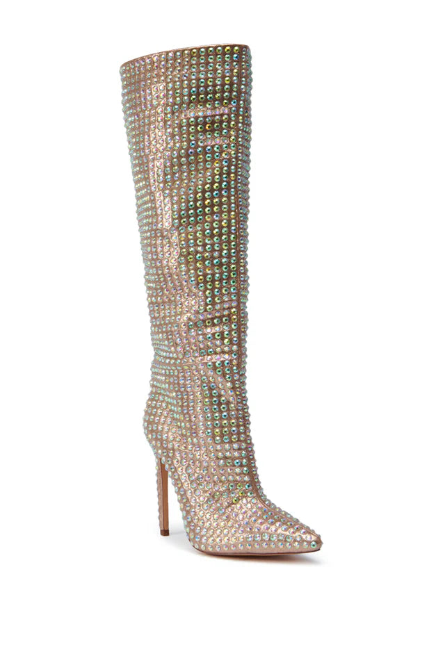 Sparkly Rhinestone Bruched Boot