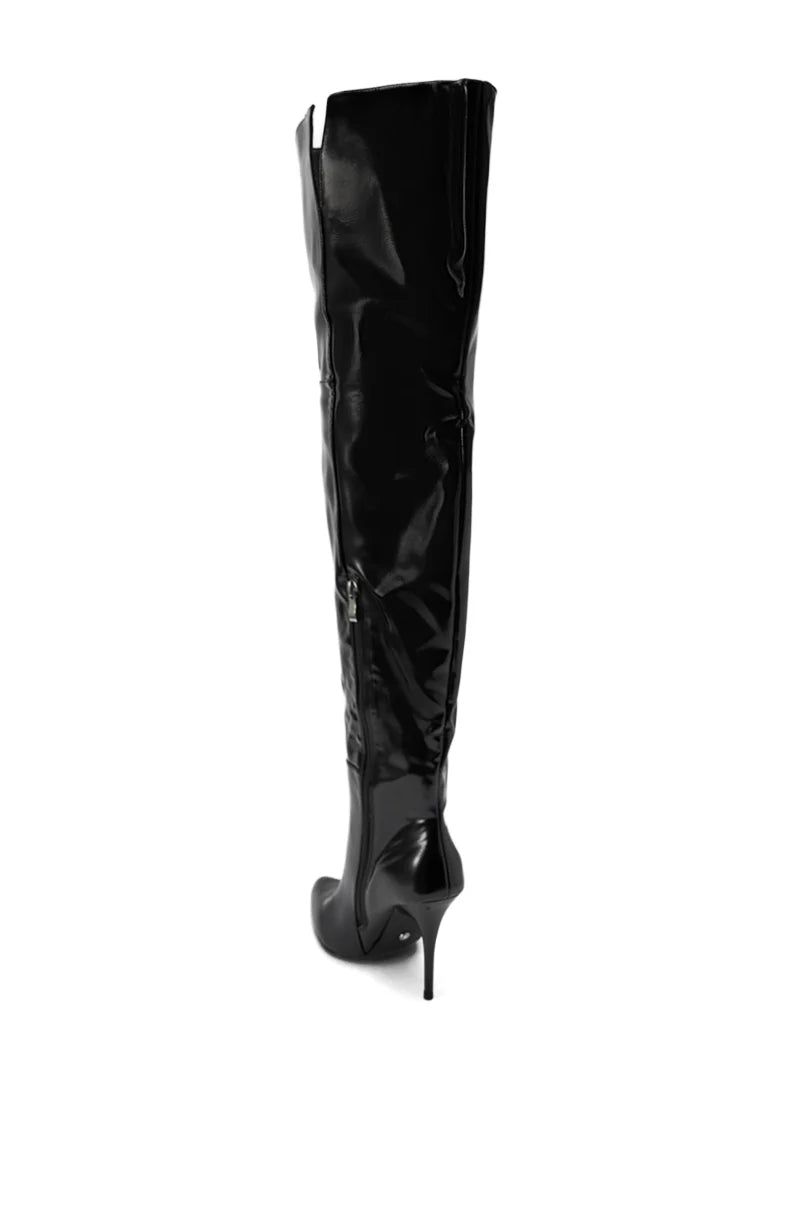 SUNSHINE WIDE PU STILETTO BOOTS
