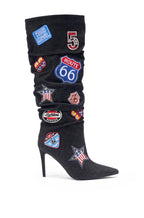 DENIM MULTI STILLETO KNEE BOOTS