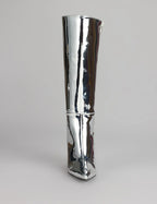 GIRL MIRROR METALLIC KNEE BOOTS