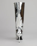 GIRL MIRROR METALLIC KNEE BOOTS