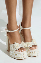 EMBELLISHED PEARLS PLATFORMS HEEELS
