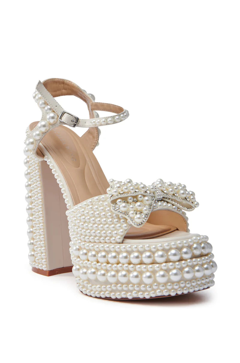 EMBELLISHED PEARLS PLATFORMS HEEELS