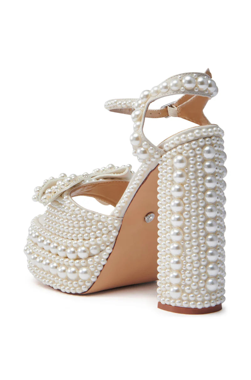 EMBELLISHED PEARLS PLATFORMS HEEELS