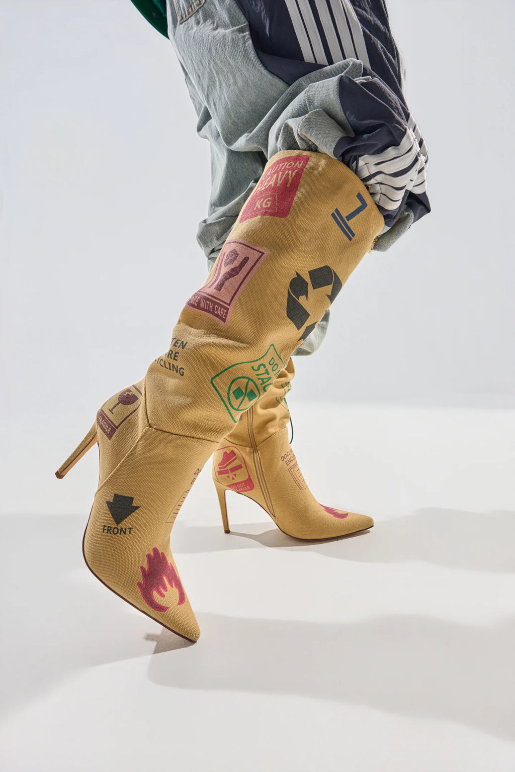 WHOLE PACKAGE TAN STILETTO BOOTS