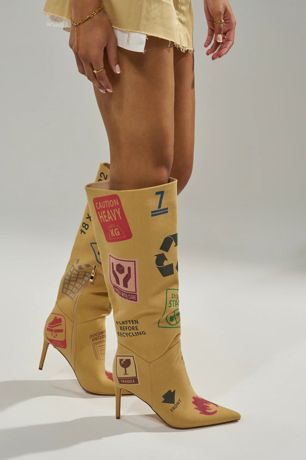 WHOLE PACKAGE TAN STILETTO BOOTS