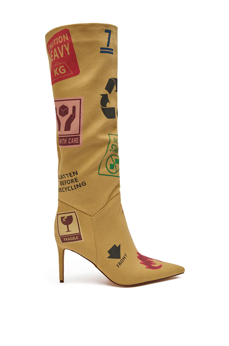 WHOLE PACKAGE TAN STILETTO BOOTS