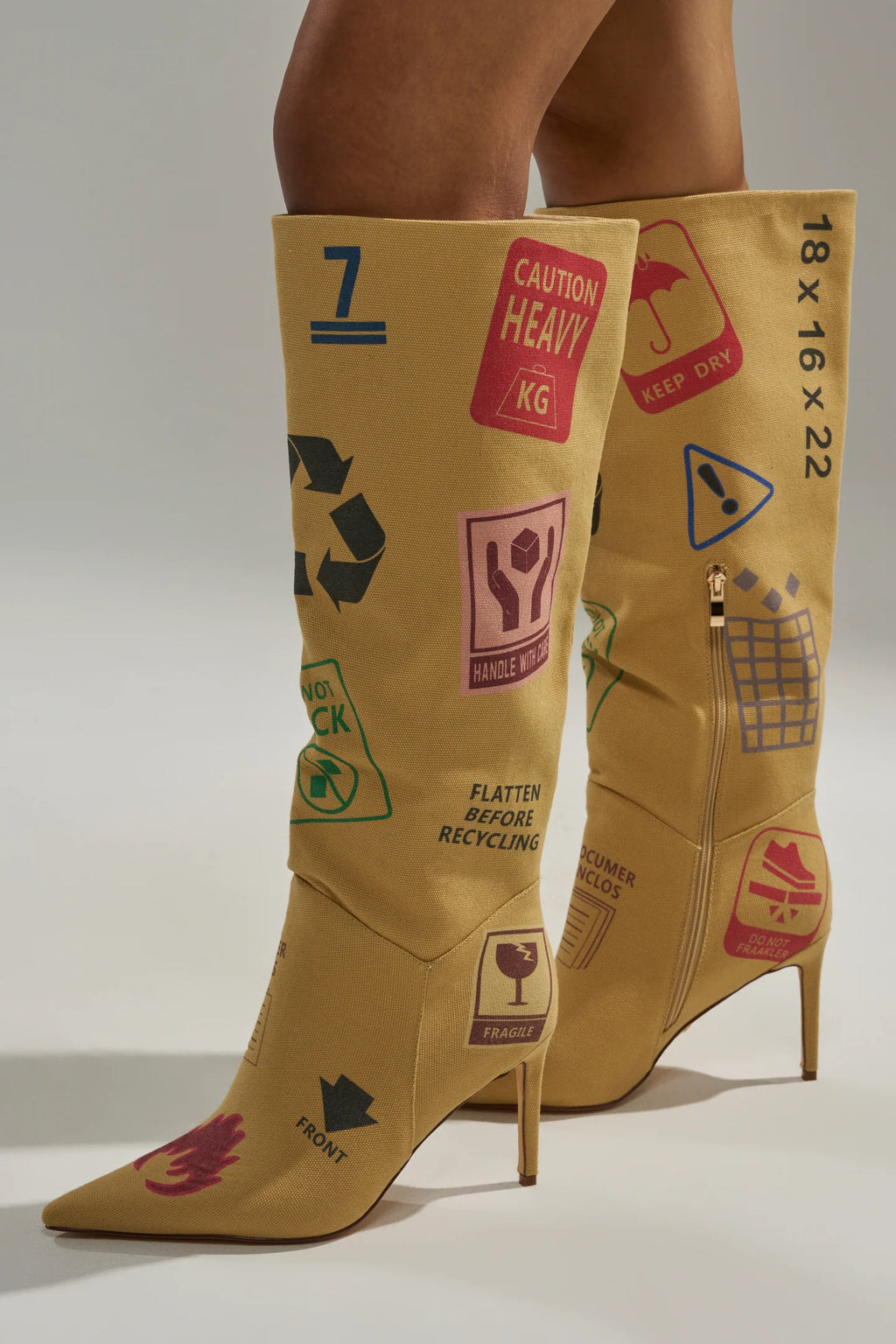 WHOLE PACKAGE TAN STILETTO BOOTS