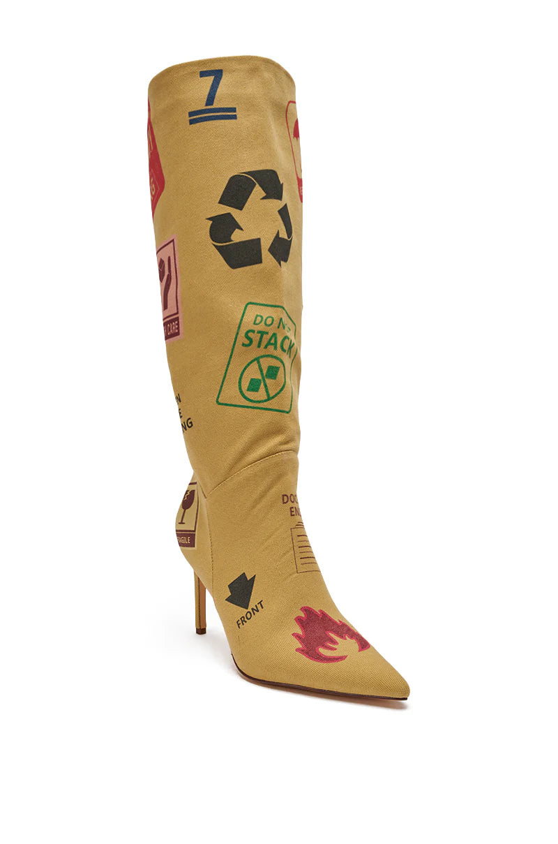 WHOLE PACKAGE TAN STILETTO BOOTS