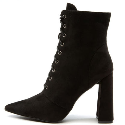 Block Lace Up Booties