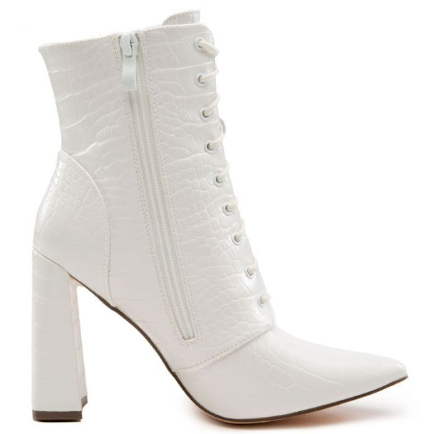 Block Lace Up Booties