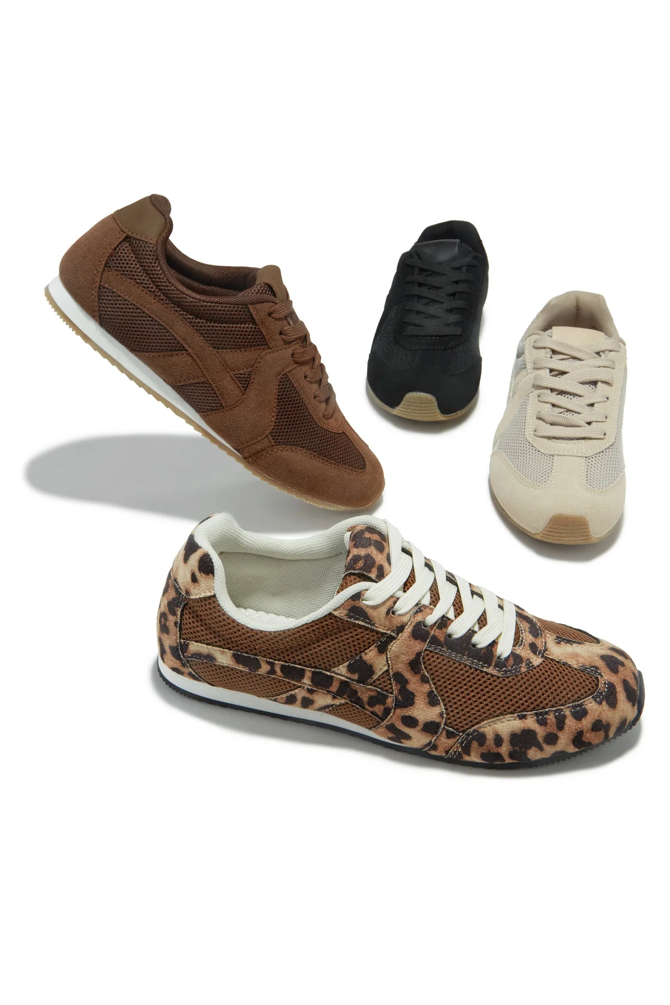 LEOPARD LACE UP SNEAKERS