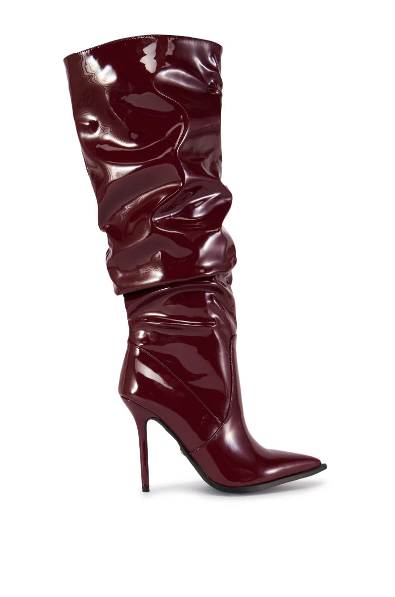 PU SLOUCH KNEE BOOTS
