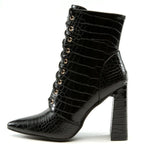 Block Lace Up Booties