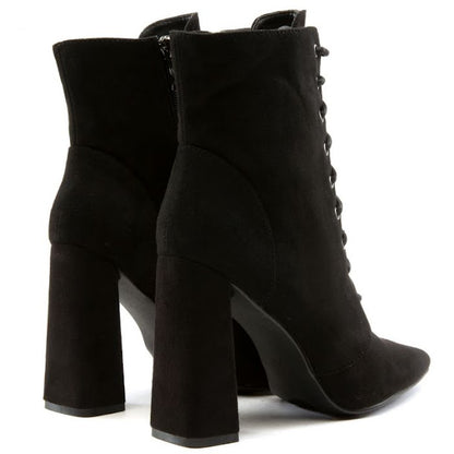 Block Lace Up Booties