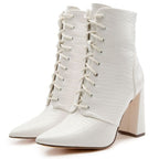 Block Lace Up Booties