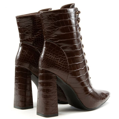 Block Lace Up Booties