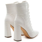 Block Lace Up Booties