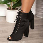 CHUNKY PEEP TOE BOOTIES