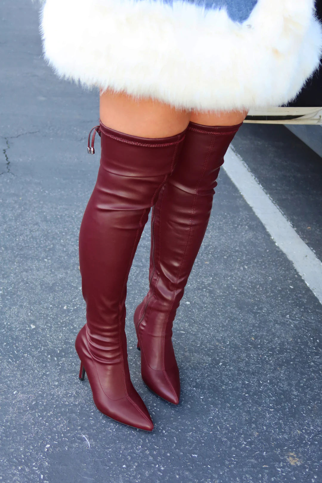 PU OVER KNEE HIGH BOOTS
