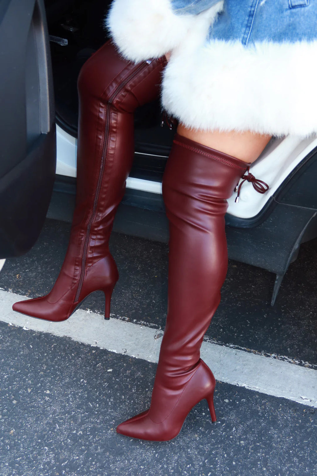 PU OVER KNEE HIGH BOOTS