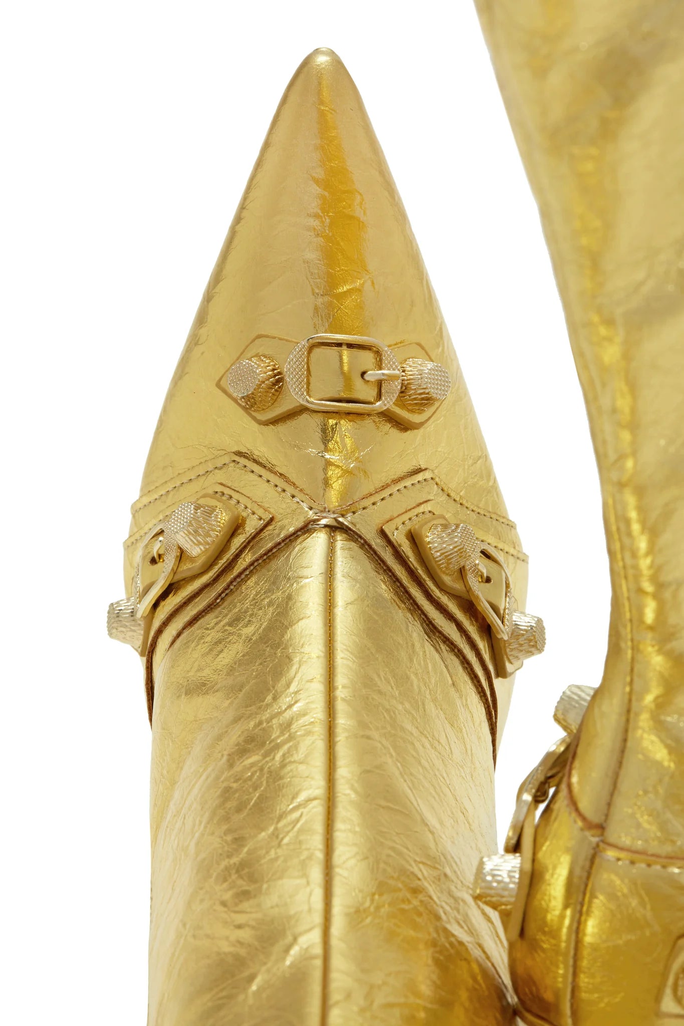Metallic Pointed Knee Boot