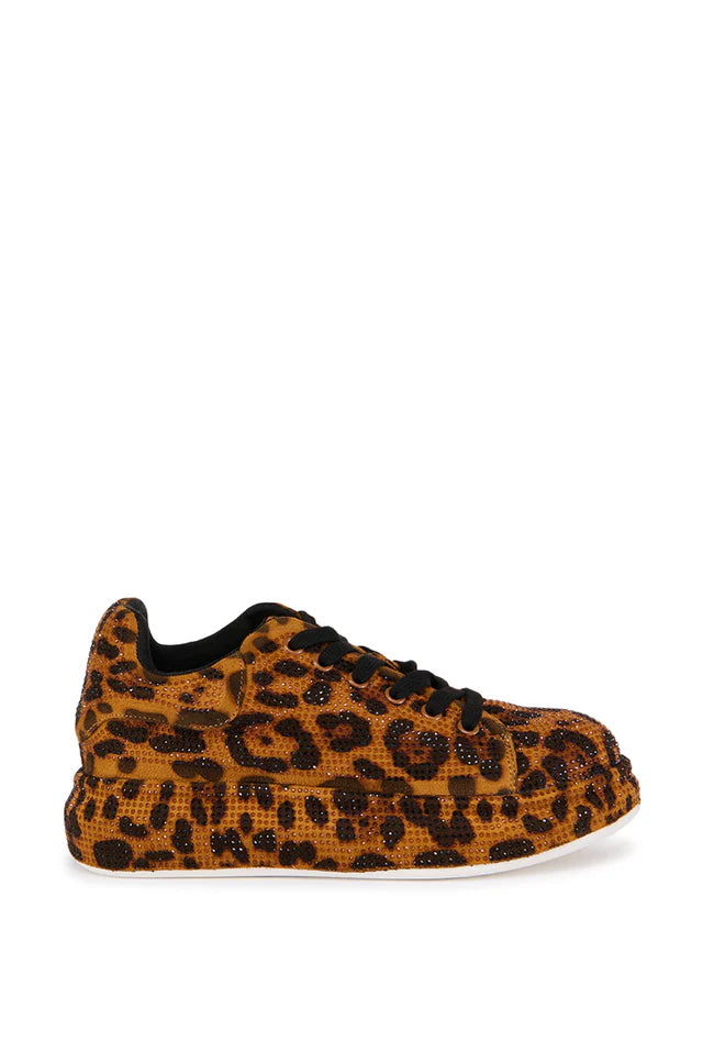 Rhinestone Platfom Leopard