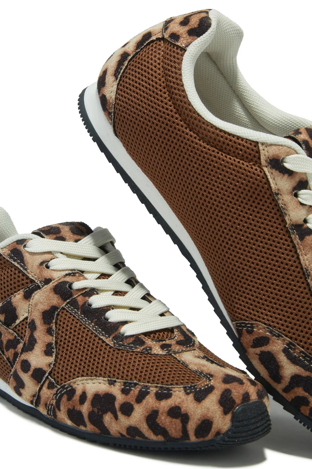 LEOPARD LACE UP SNEAKERS