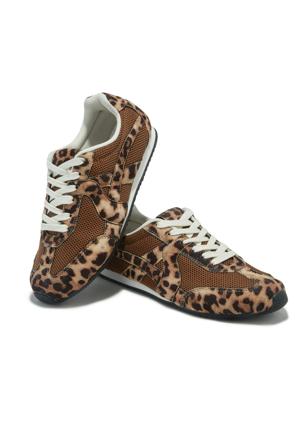 LEOPARD LACE UP SNEAKERS
