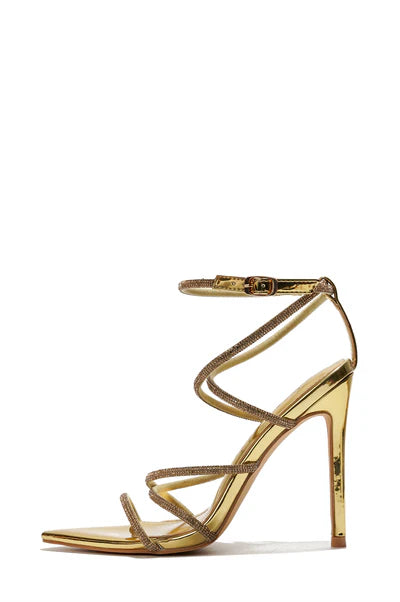 Rhinestone Strappy Stiletto Heels