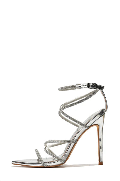 Rhinestone Strappy Stiletto Heels