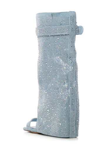 Rhinestone Open Toe Sandal Booties