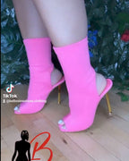 Sock Open Toe Booties