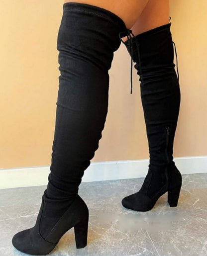 Chunky Over High Boots