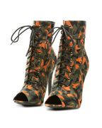CAMO OPEN TOE BOOTIE
