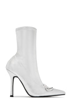 Metallic Rhinestone Pointed Bootie