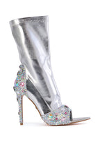 METALIIC RHINESTONE TOE BOOTIE